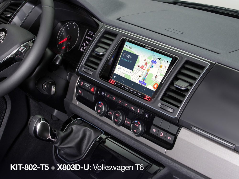 Carro Vw Transporter T5 Rádio Alpine UTE-200BT Bluetooth mãos livres mechless Estéreo 